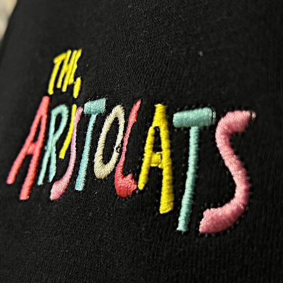 Disney The Aristocats Sweatshirt Embroidered Quarter-Zip Cats Oversized Sweater - Picture 10 of 12